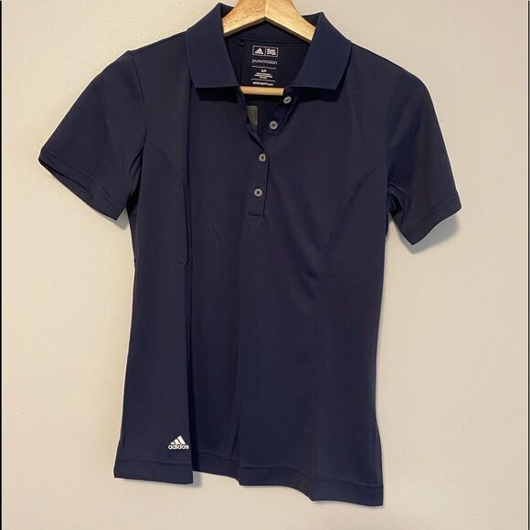 Adidas | NAVY BLUE Golf Women's Puremotion Solid Jersey Polo Shirt - Picture 8 of 11